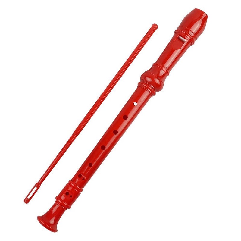 Mr.Power Soprano Recorder German Style C Key for Beginner Student Music Class 3 Piece ABS With Thumb Rest + Fingering Chart + Cleaning Stick + Carrying Bag (Red) - Image 4